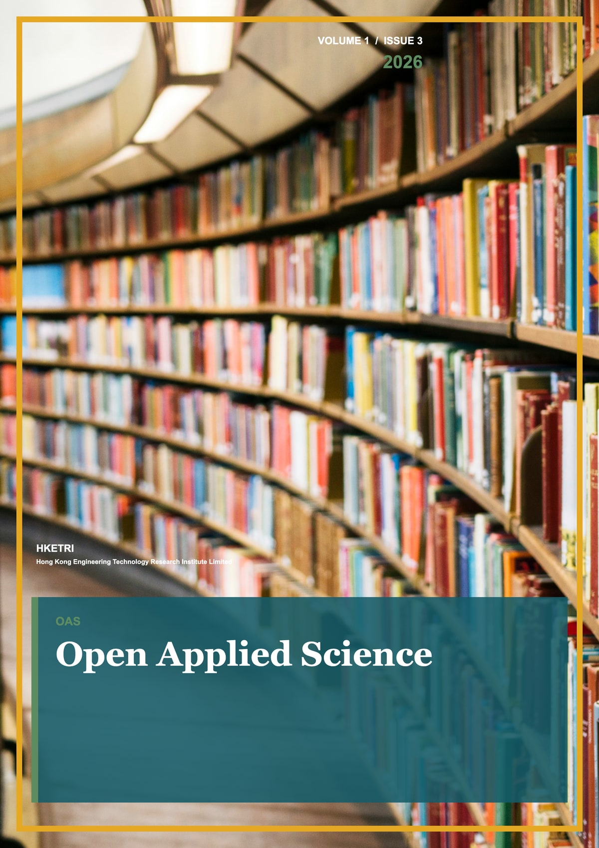 Open Applied Science, Volume 1, Issue 3, 2026 cover